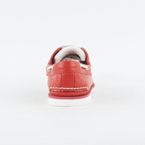 Mens Timberland Limited Edition A153X White / Red Leather Lace Casual Boat Shoes