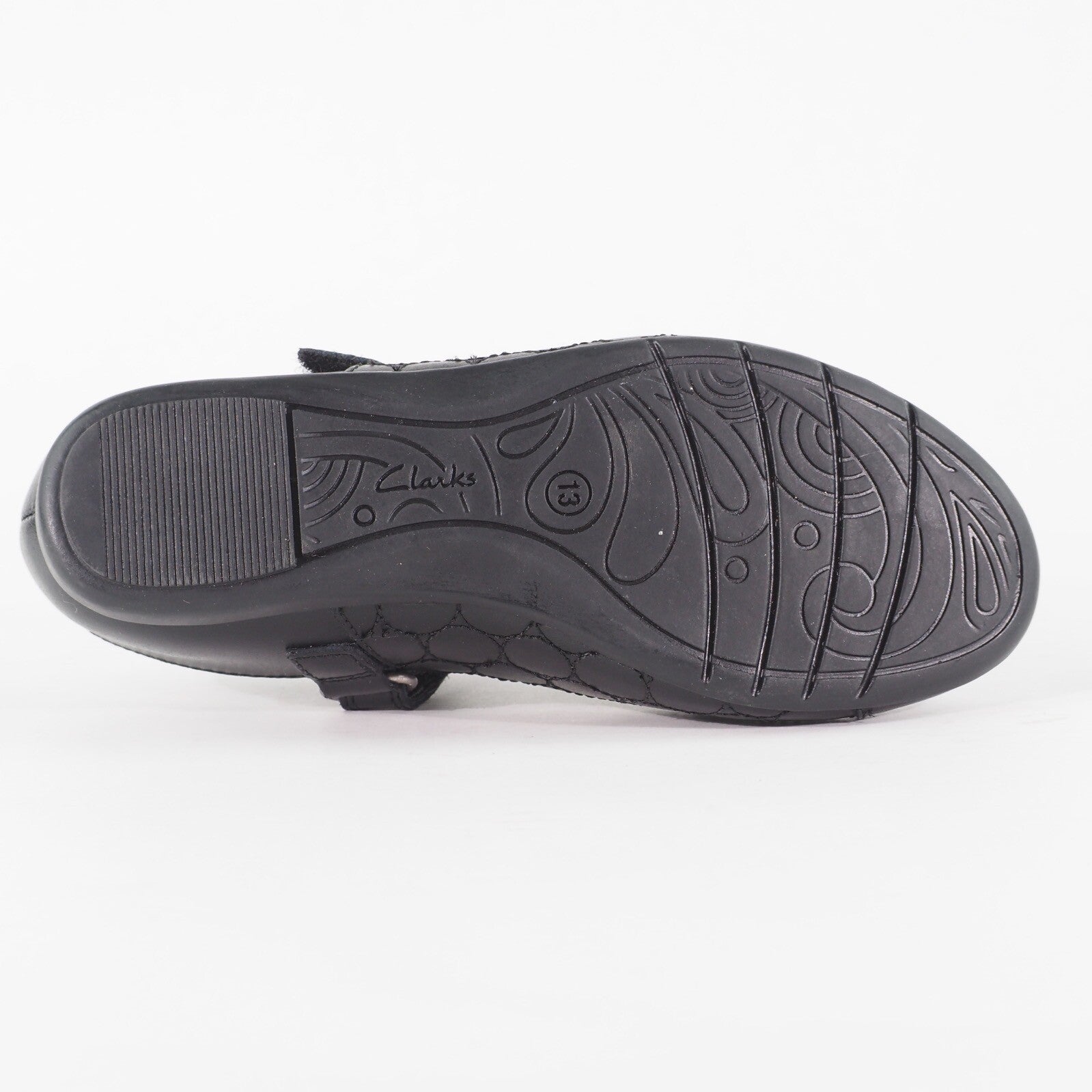 Girls Clarks Dance Buzz Black Leather Leader One Strap School Walking Shoes