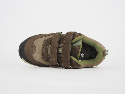 Boys Timberland Hypertrail 51760 Brown Leather Kids Hikers 2 Strap Walking Shoes