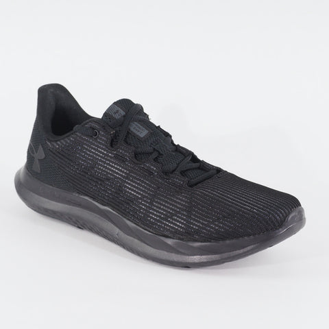 Mens Under Armour Charged Speed Swift Black Mesh Running Walking Lace Trainers