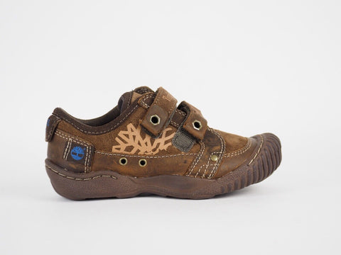 Infants Timberland Crown 31839 Dark Brown Leather 2 Strap Casual Kids Shoes