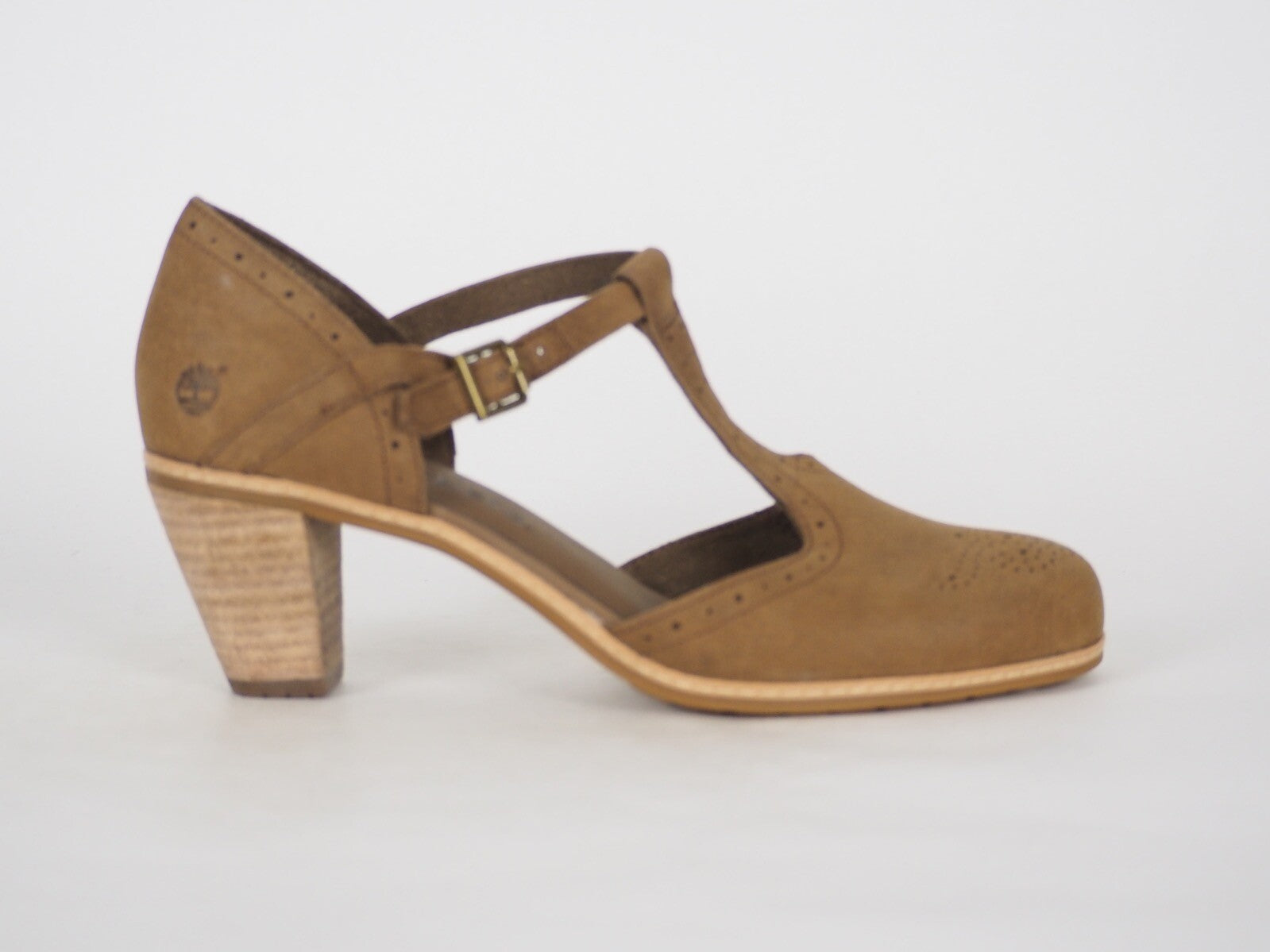 Womens Timberland Montvale 8047R Light Brown Leather Casual High Heel Shoes