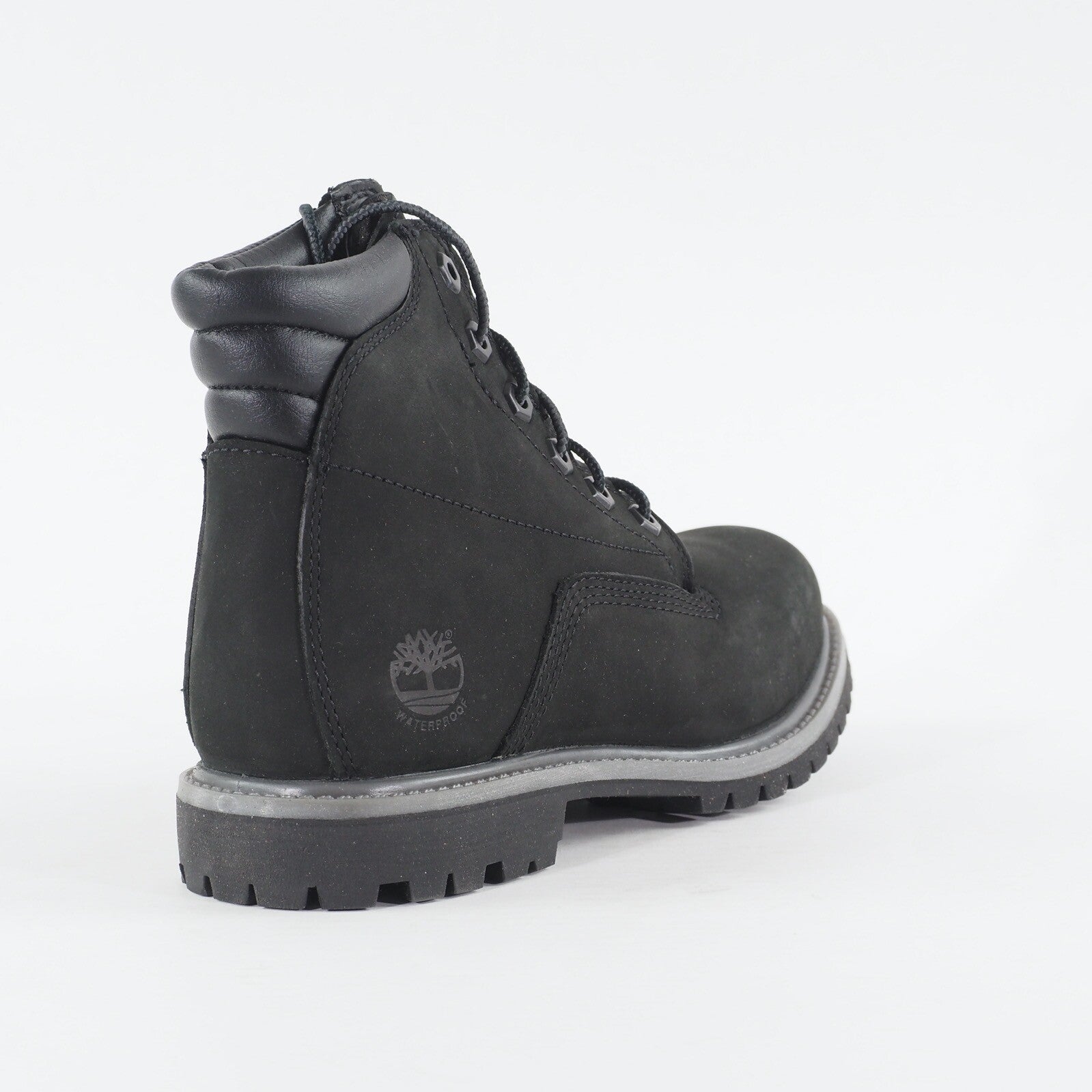 Womens Timberland Waterville 6 Inch A17VM Black Leather Lace Up Casual Boots