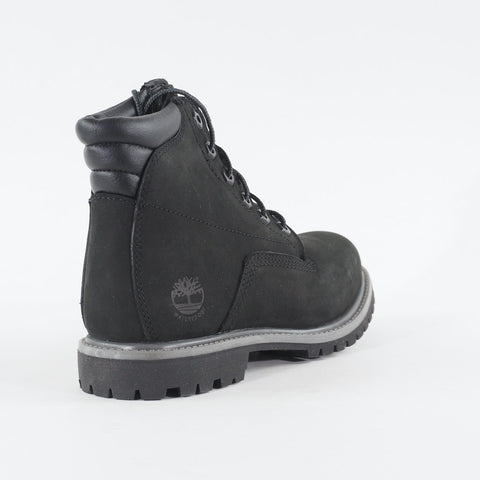 Womens Timberland Waterville 6 Inch A17VM Black Leather Lace Up Casual Boots