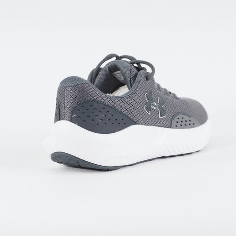 Mens Under Armour Charged Surge 4 Grey Mesh Running Lace Up Sports Trainers