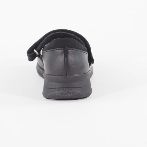 Girls Clarks Mariel Wish Black Leather Leader One Strap School Walking Shoes