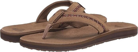 Mens Quiksilver Carver Leather Summer Outdoor Brown Flip Flop 