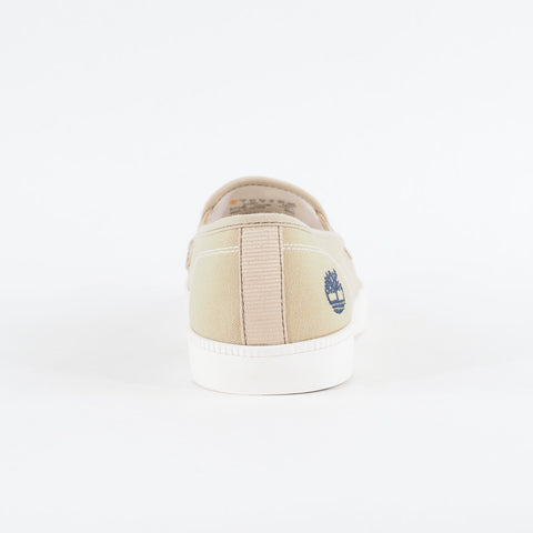 Mens Timberland Newport Bay A1567 Beige Canvas Slip On Casual Shoes