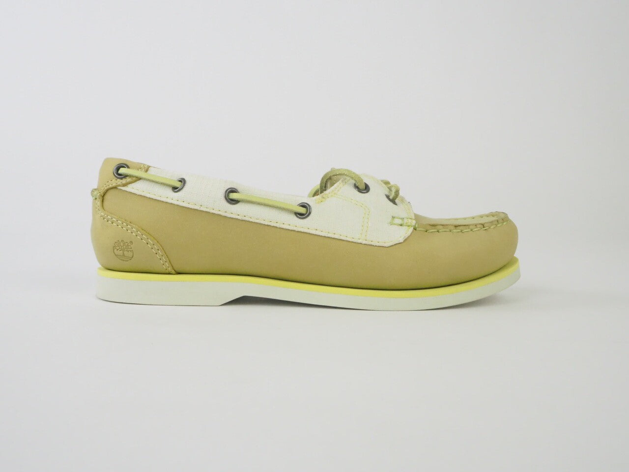 Womens Timberland Classic 2 Eye 27615 Green Leather Textile Boat Shoes