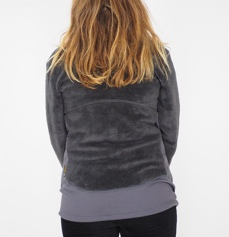 Womens Jack Wolfskin Highlof 1703191 Dark Steel Full Zip Warm Teddy Sweatshirt