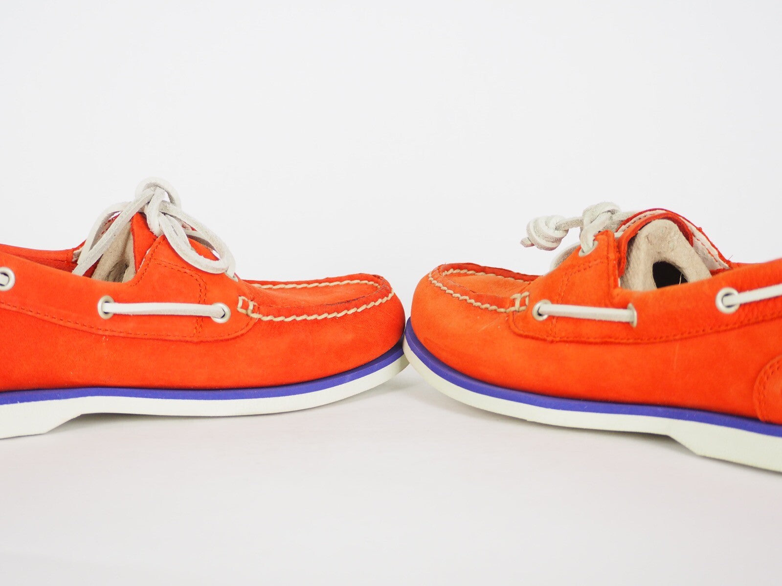 Womens Timberland EK Classic 2 Eye 8860R Orange Leather Boat Shoes UK 5