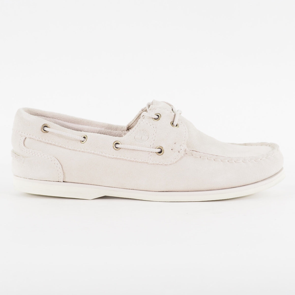 Womens Timberland Classic A1HNL Off White Leather Lace Up Casual Boat Shoes