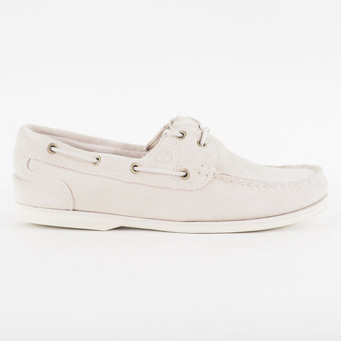Womens Timberland Classic A1HNL Off White Leather Lace Up Casual Boat Shoes