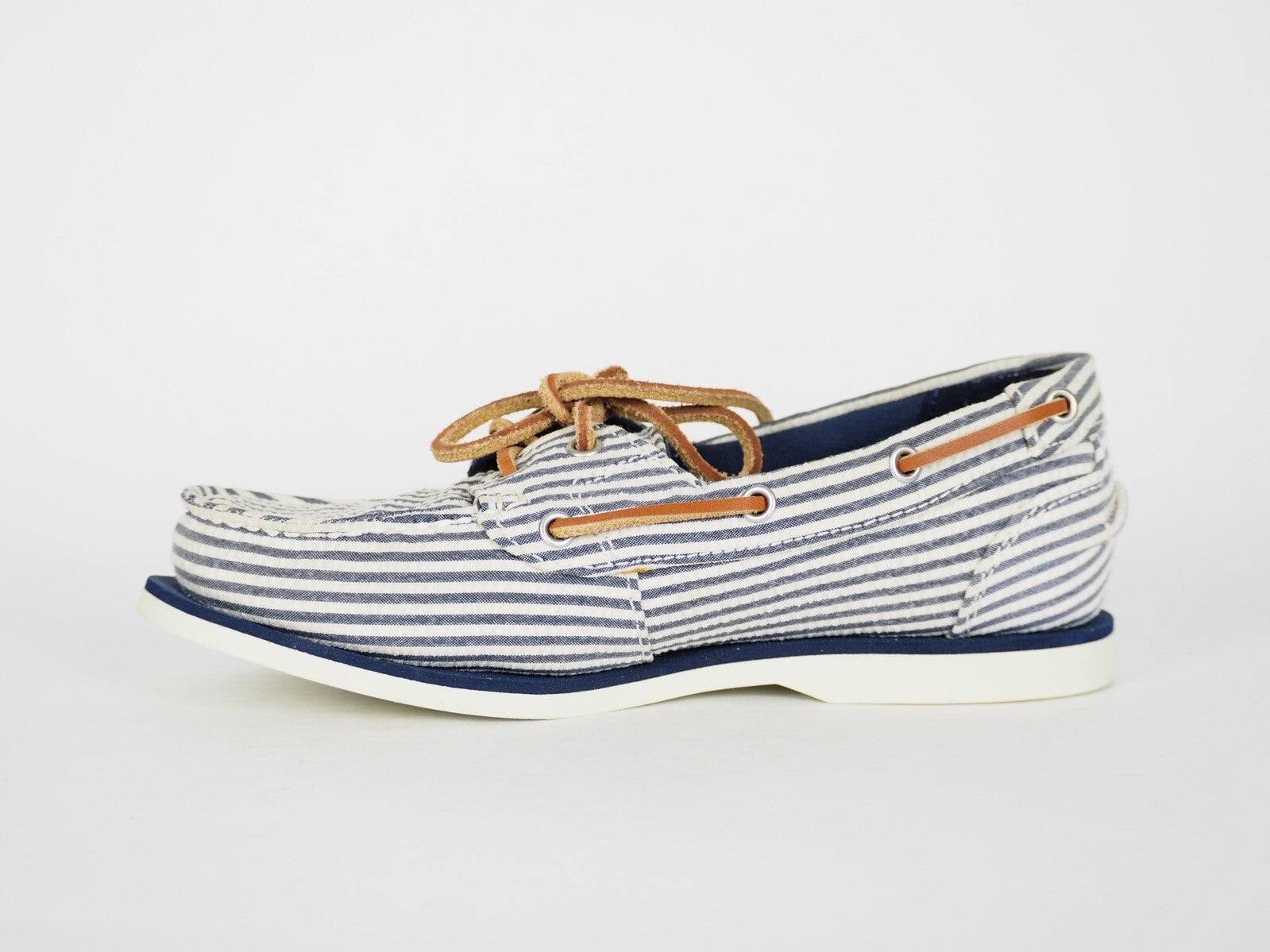 Womens Timberland Classic 2 Eye 8910A Navy Stripe Canvas Boat Shoes UK 3.5