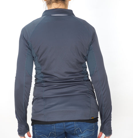 Womens Jack Wolfskin Halfzip 1804601 Ebony Trail Running Activewear Longsleeve