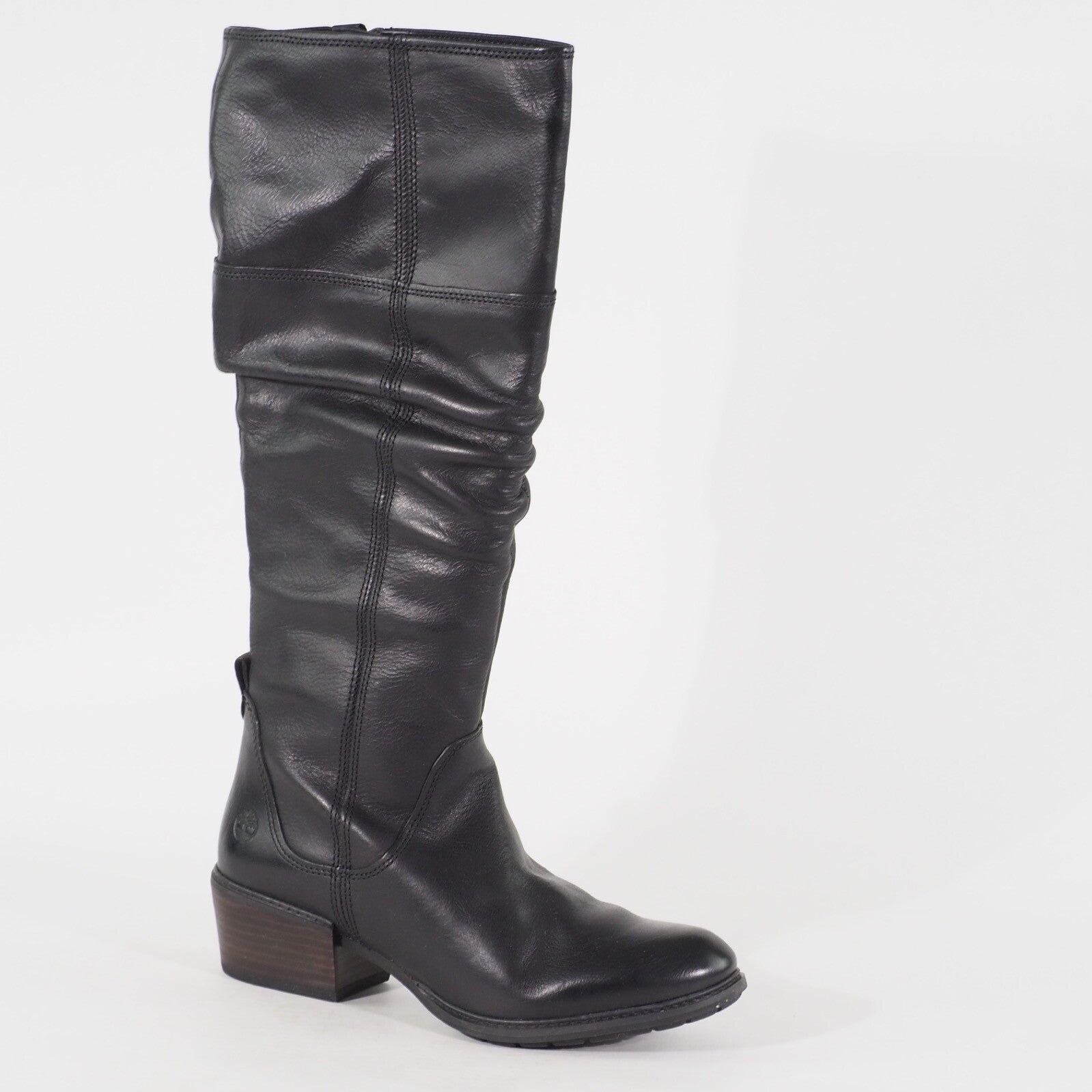 Womens Timberland Sutherlin Bay Tall A1T33 Black Leather Side Zip Walking Boots