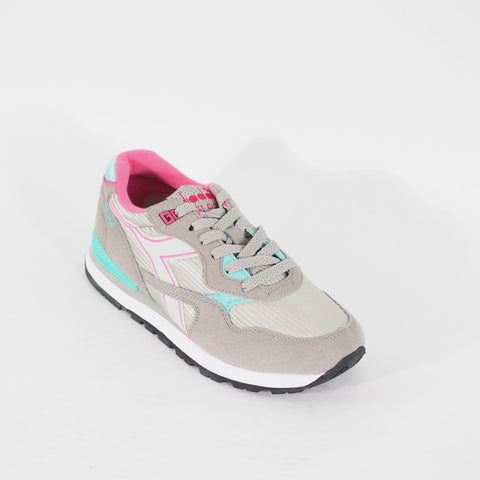 Womens Diadora 90248 Grey Textile Casual Lace Up Running Walking Ladies Trainers