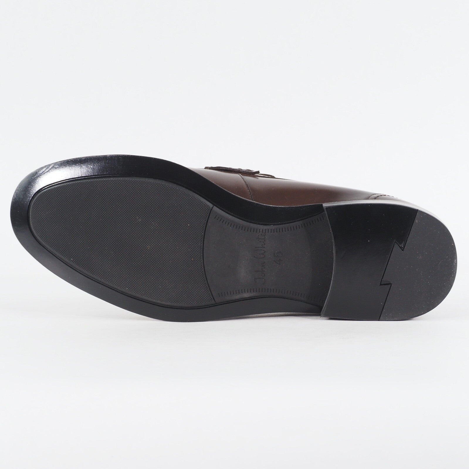 Mens John White Wallace Dark Brown Leather Slip On Formal Shoes