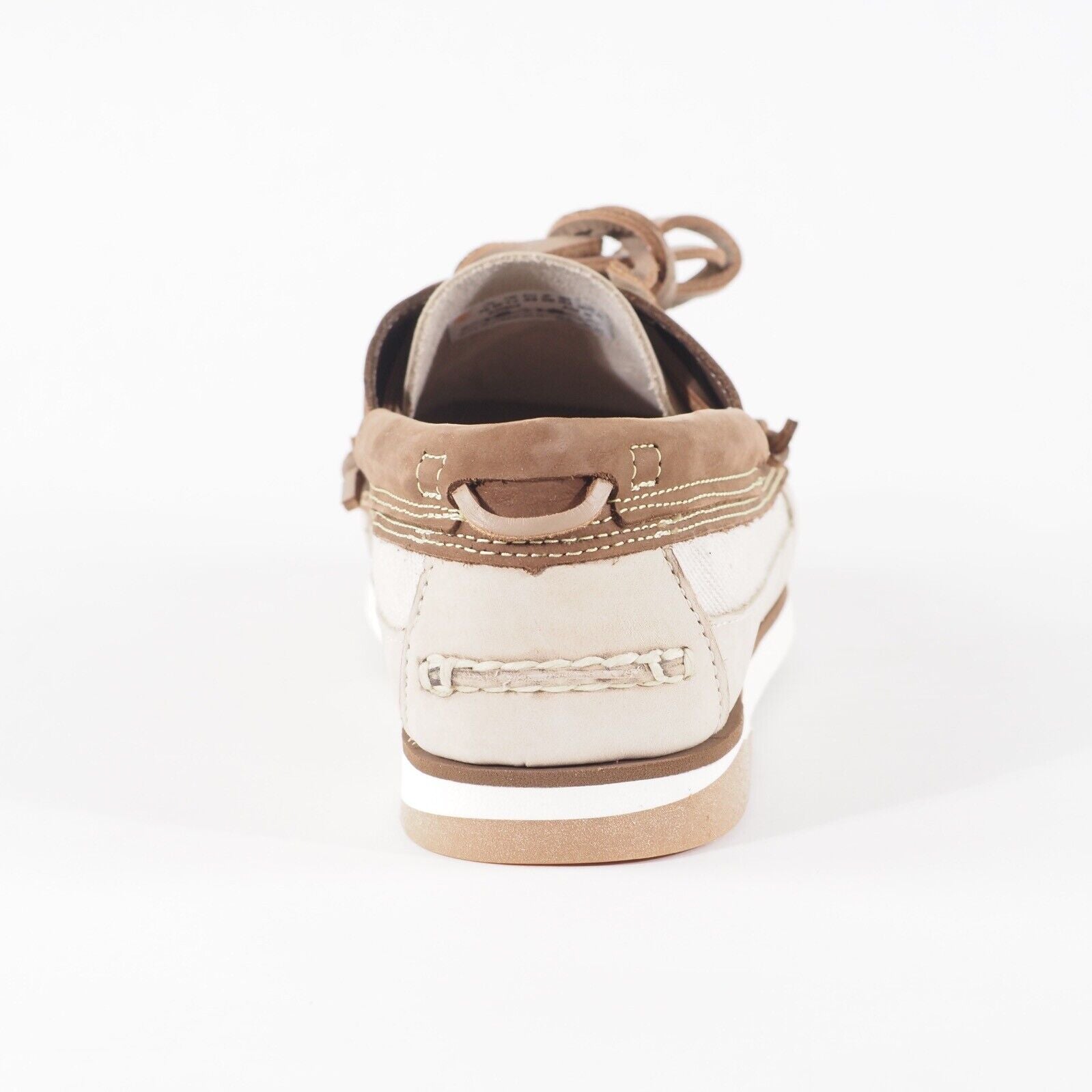 Mens Timberland Atlantis Boat Nubuck A2QGX Beige Leather Lace Walking Shoes