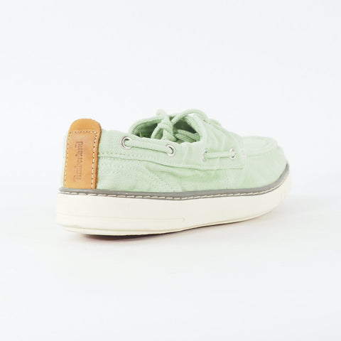 Mens Timberland Hookset A15HI Smoke Green Canvas Lace Up Casual Boat Shoes
