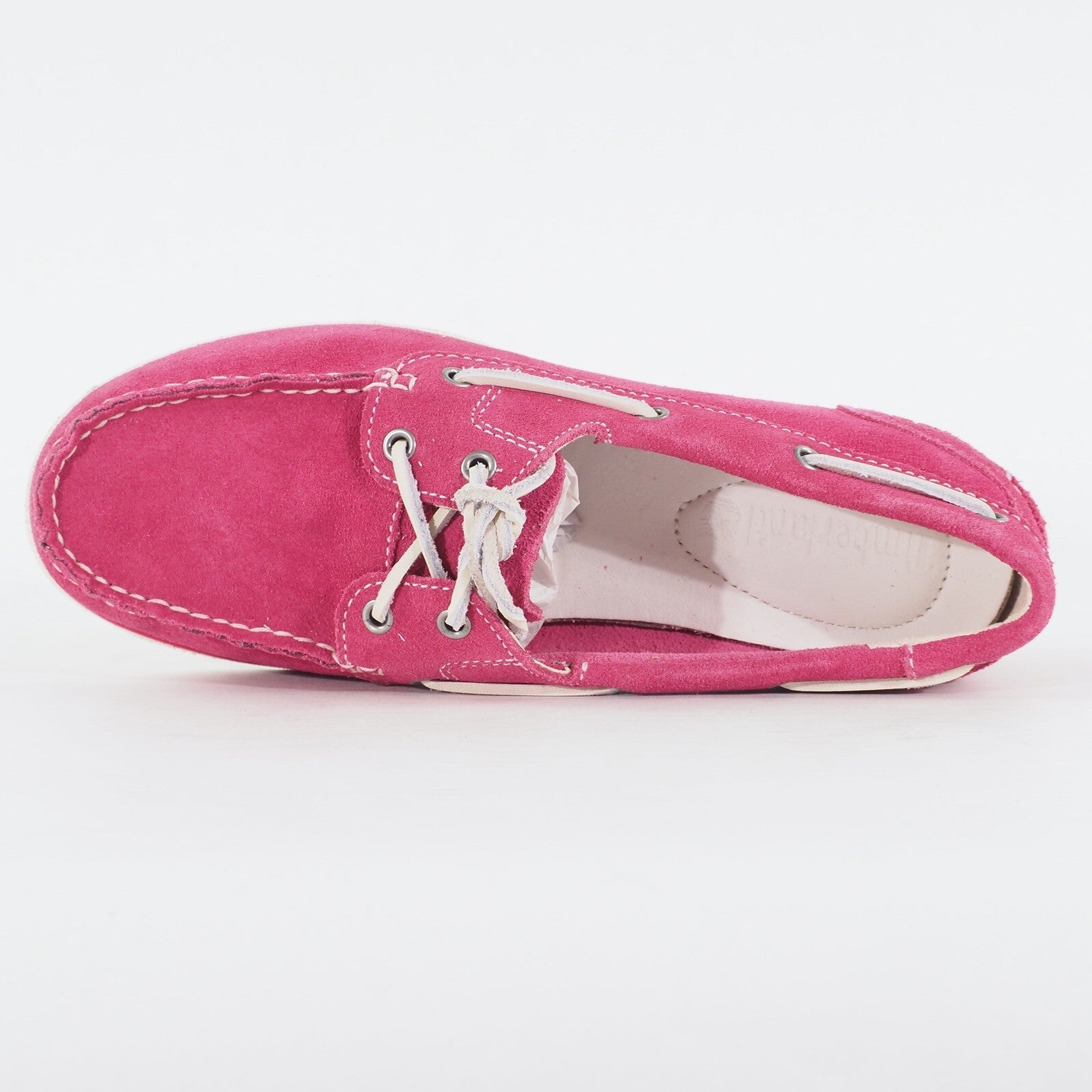Womens Timberland Classic Unlined A14EI Magenta Leather Lace Casual Boat Shoes