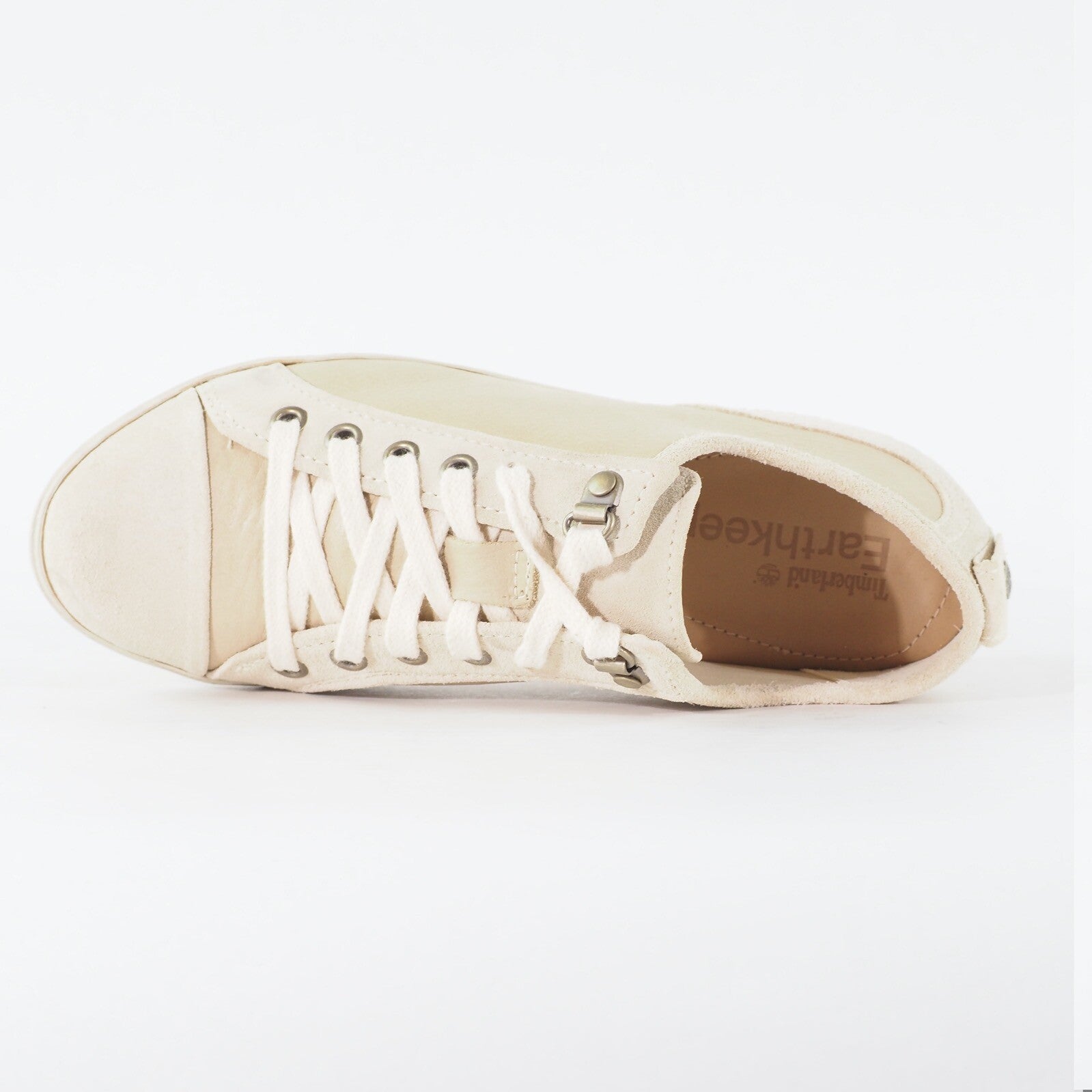 Womens Timberland Ballard Ox 3848R Cream Leather Lace Up Low Top Casual Shoes