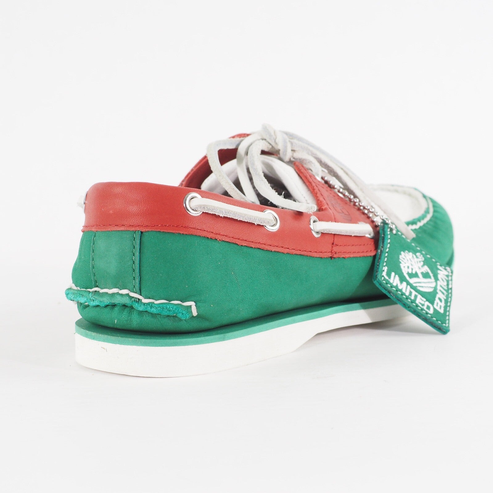 Mens Timberland Classic 2 Eye A1546 Green/Red Suede Casual Boat Shoes