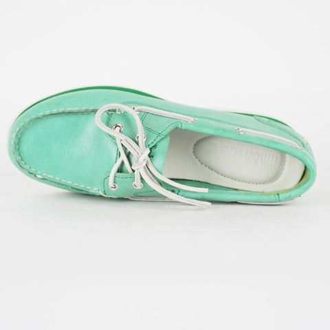 Womens Timberland Classic A14Q5 Mint Green Leather 2 Eye Lace Up Boat Shoes