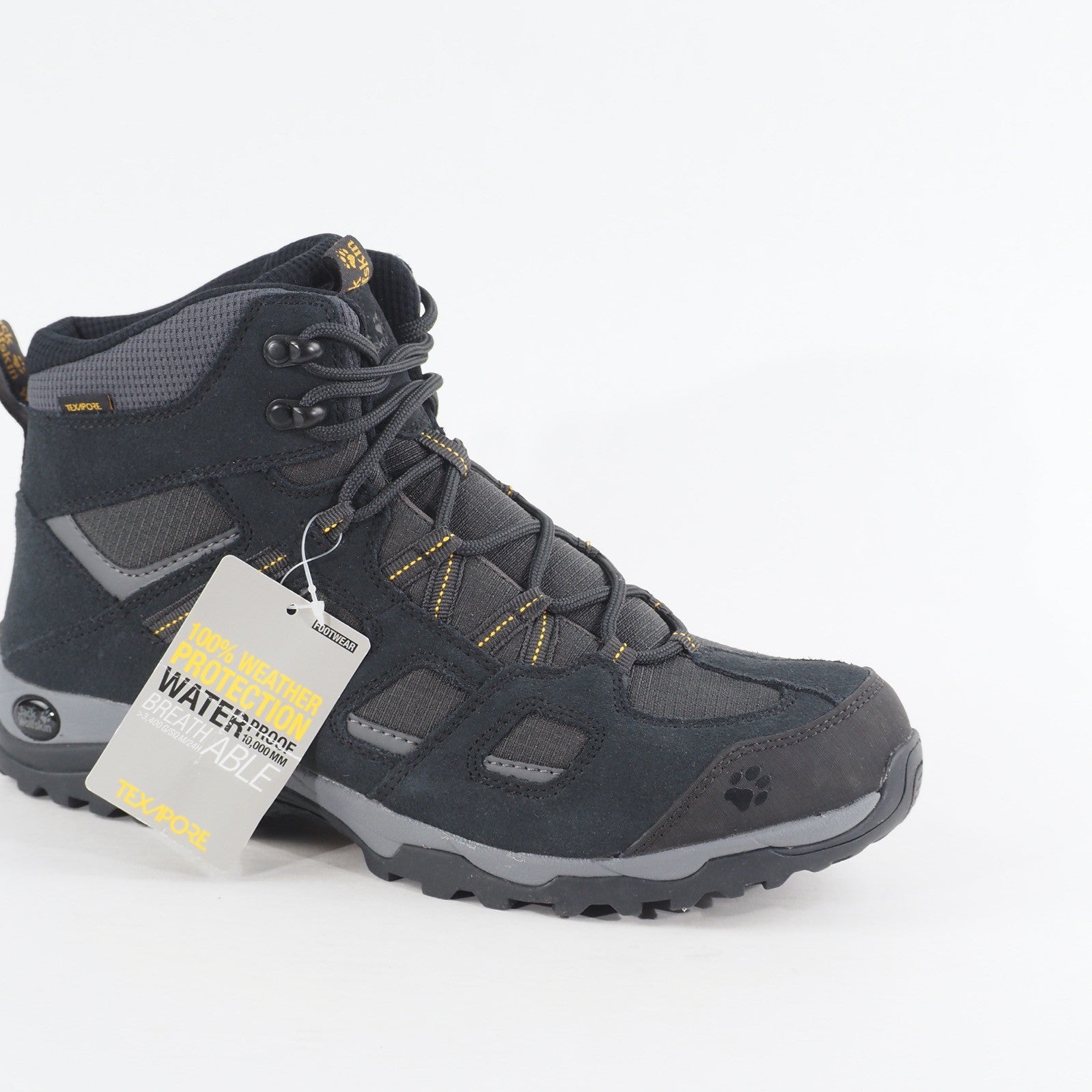 Mens Jack Wolfskin Vojo Hike 2 Texapore Black Leather Walking Waterproof Boots