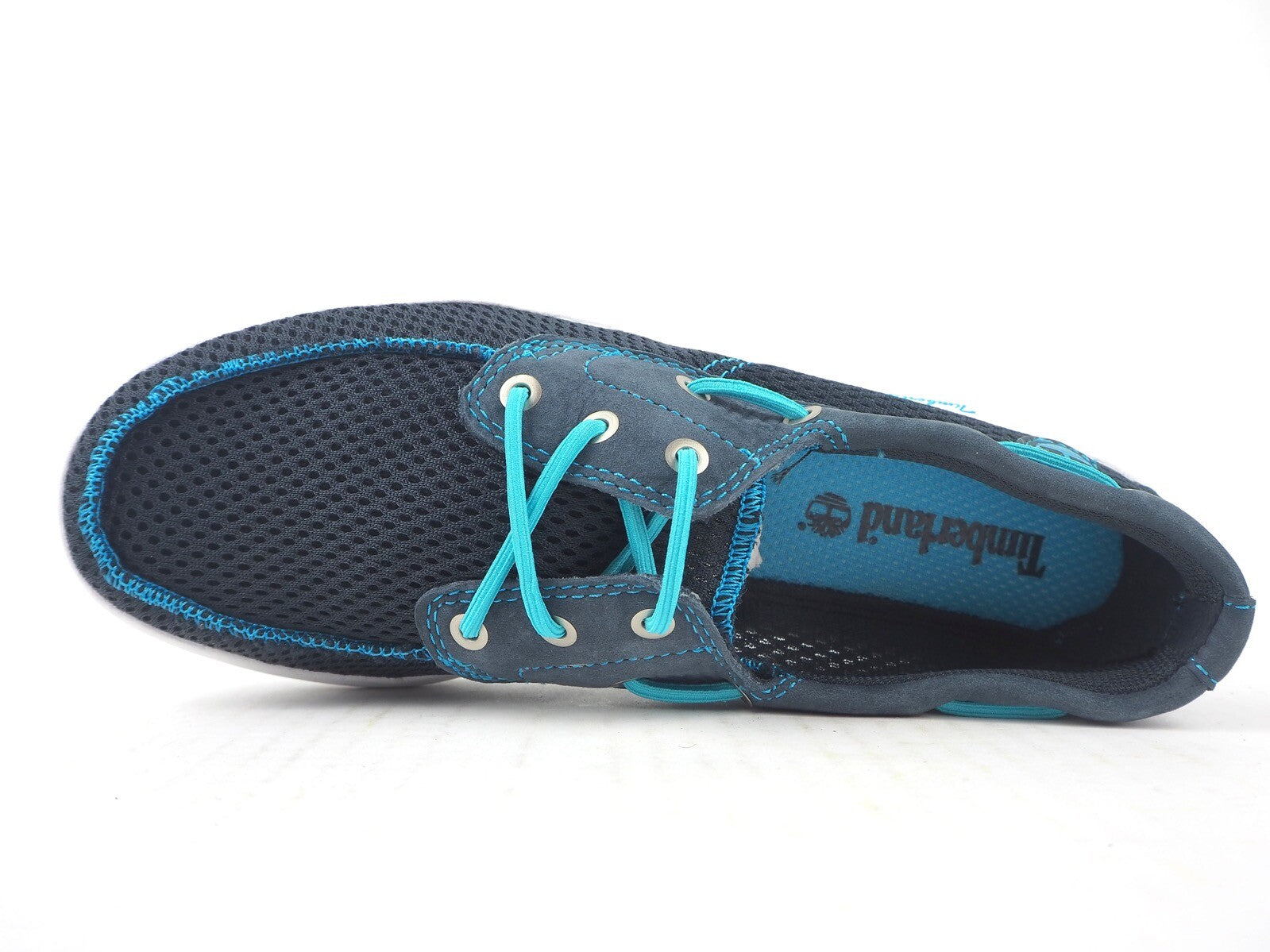 Womens Timberland Mesh 2 Eye Boat 3734A Navy Textile Leather Boat Shoes