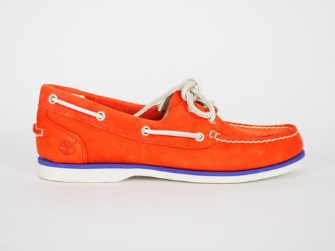 Womens Timberland EK Classic 2 Eye 8860R Orange Leather Boat Shoes UK 5