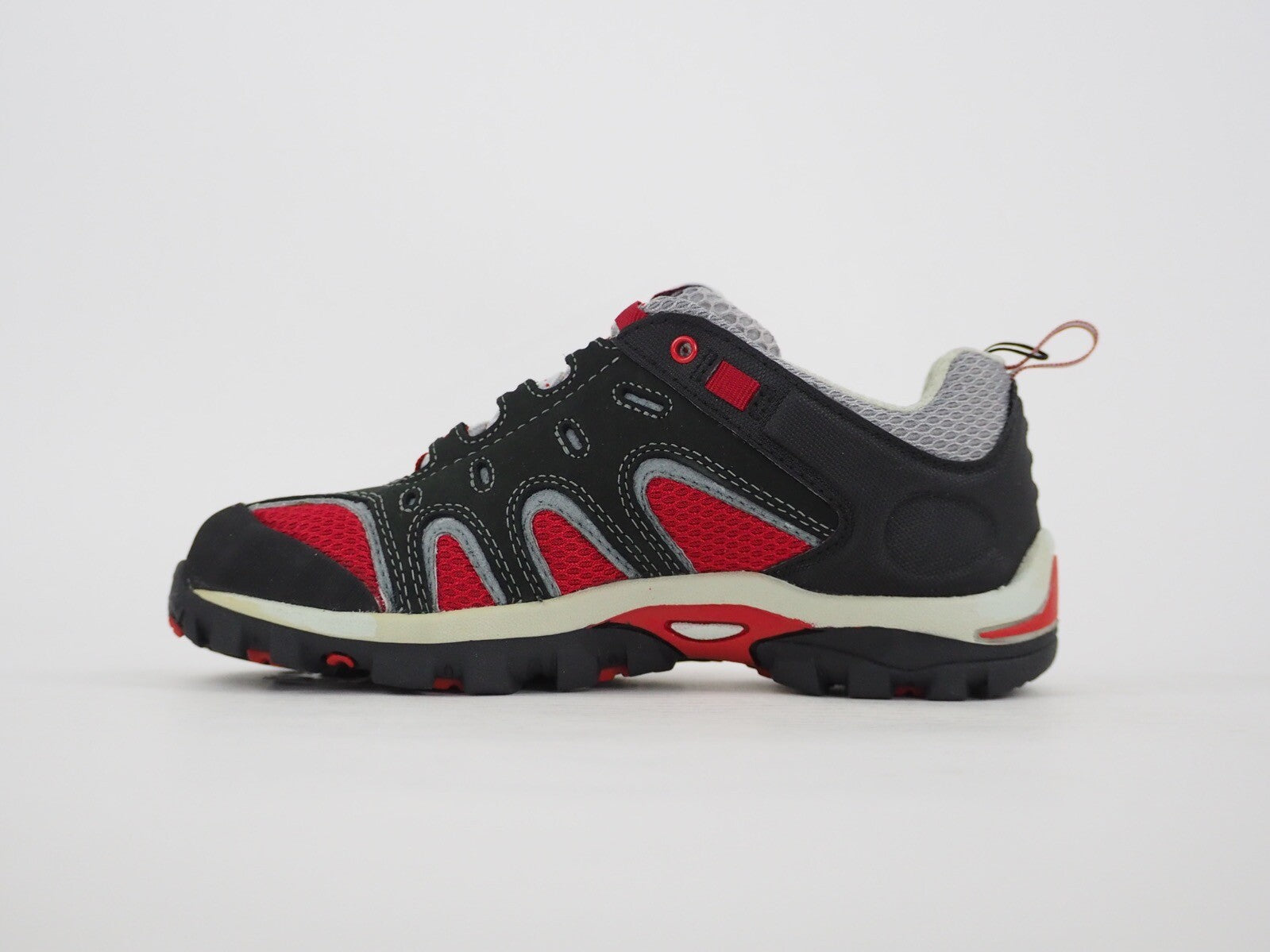 Boys Timberland Hypertrail 58711 Red Black Leather Lace Up Low Hiking Shoes