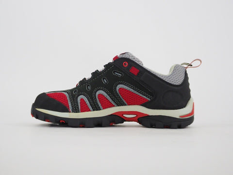 Boys Timberland Hypertrail 58711 Red Black Leather Lace Up Low Hiking Shoes