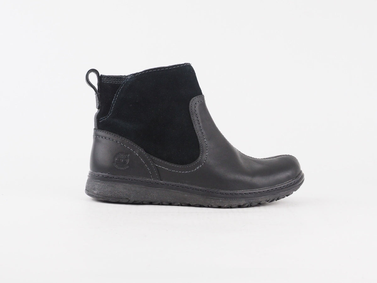 Womens Timberland Earthkeepers 8629A Black Leather Zip Up Shoes Ankle Boots