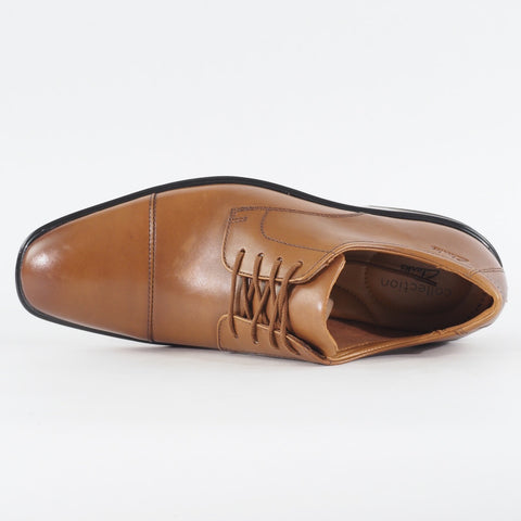 Mens Clarks Bensley Cap 15770 Dark Tan Leather Lace Up Formal Shoes