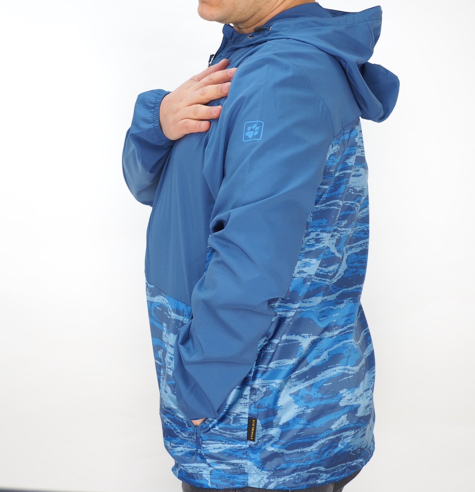 Mens Jack Wolfskin Exhalation 5010611 Ocean Wave Light Hooded Windproof Jacket