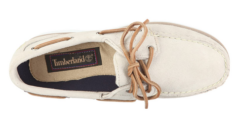 Womens Timberland Amherst 16694 Off White Leather 2 Eye Casual Boat Shoes