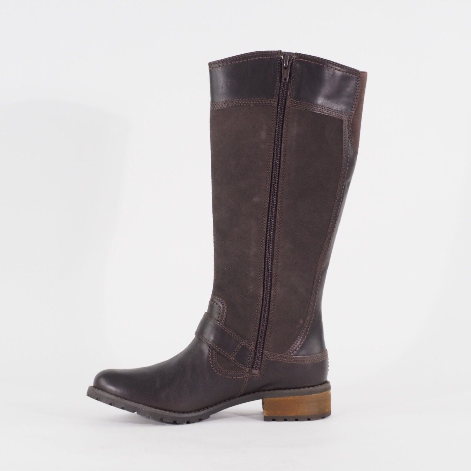 Womens Timberland EK Bethel Tall 8323A Brown Leather Side Zip Walking Boots