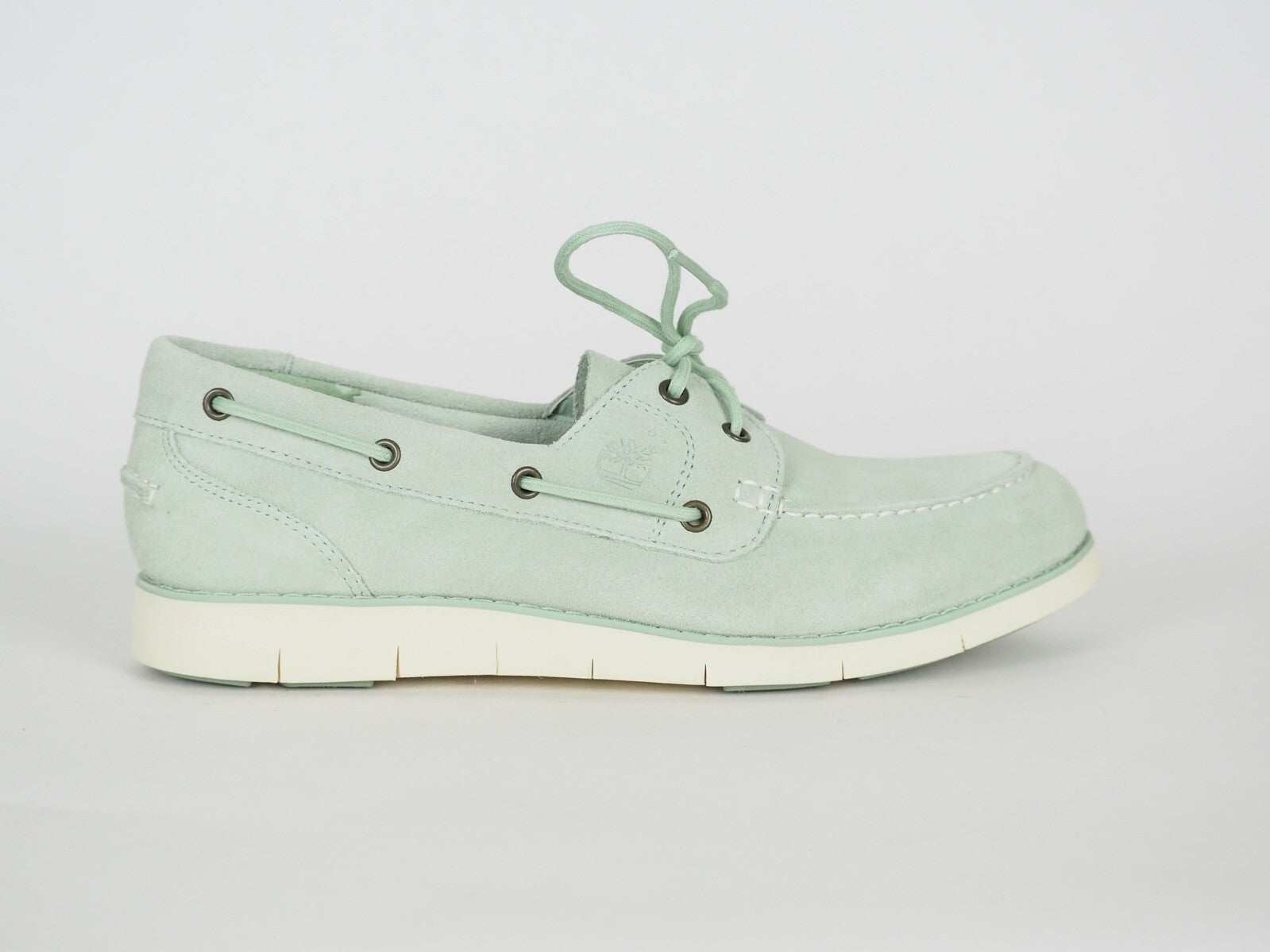 Womens Timberland Lakeville A1GDF Silt Green Suede Moccasin Boat Shoes