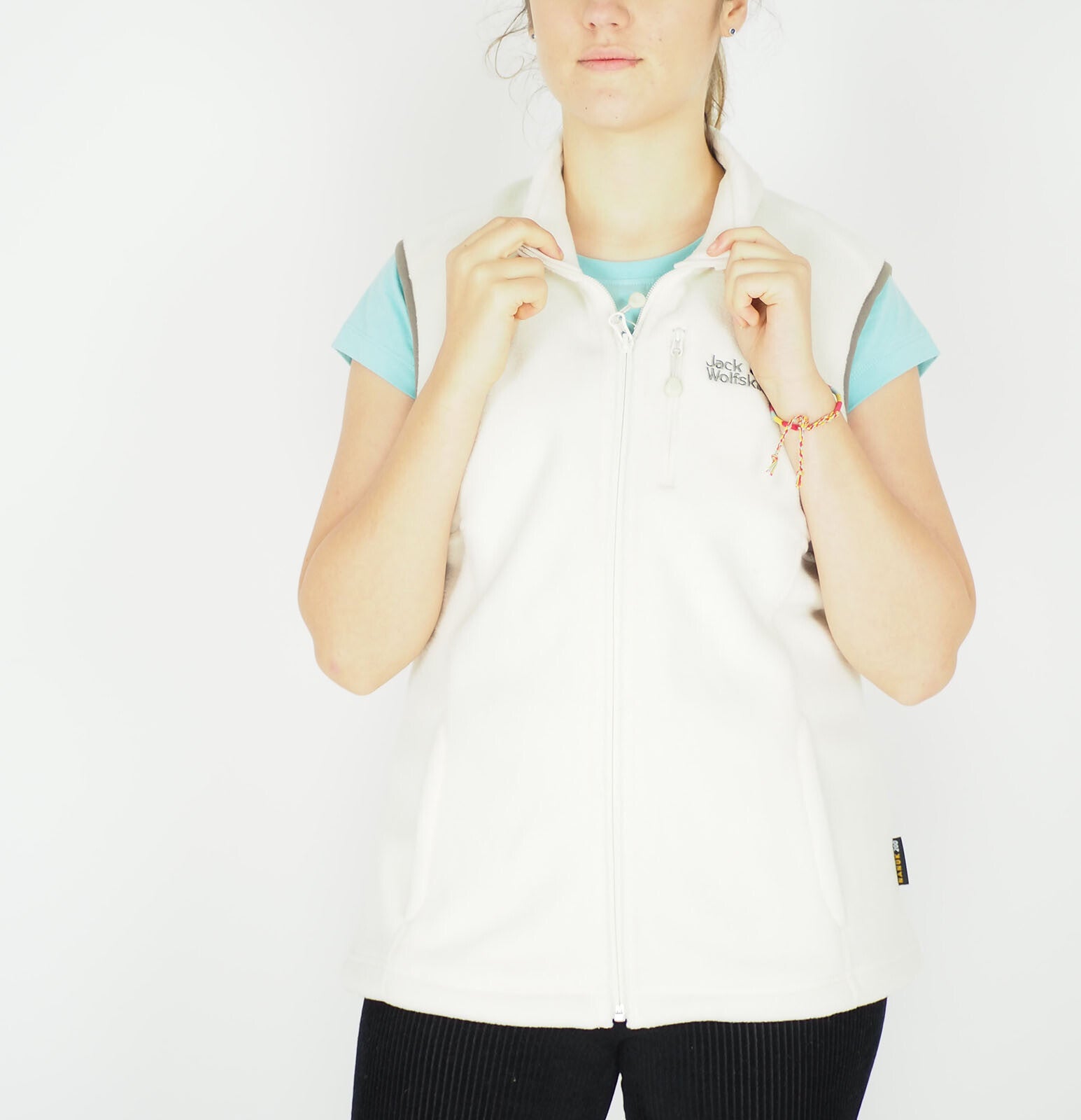 Womens Jack Wolfskin Winnipeg 1702911 White Sand Zip Up Fleece Bodywormer Vest