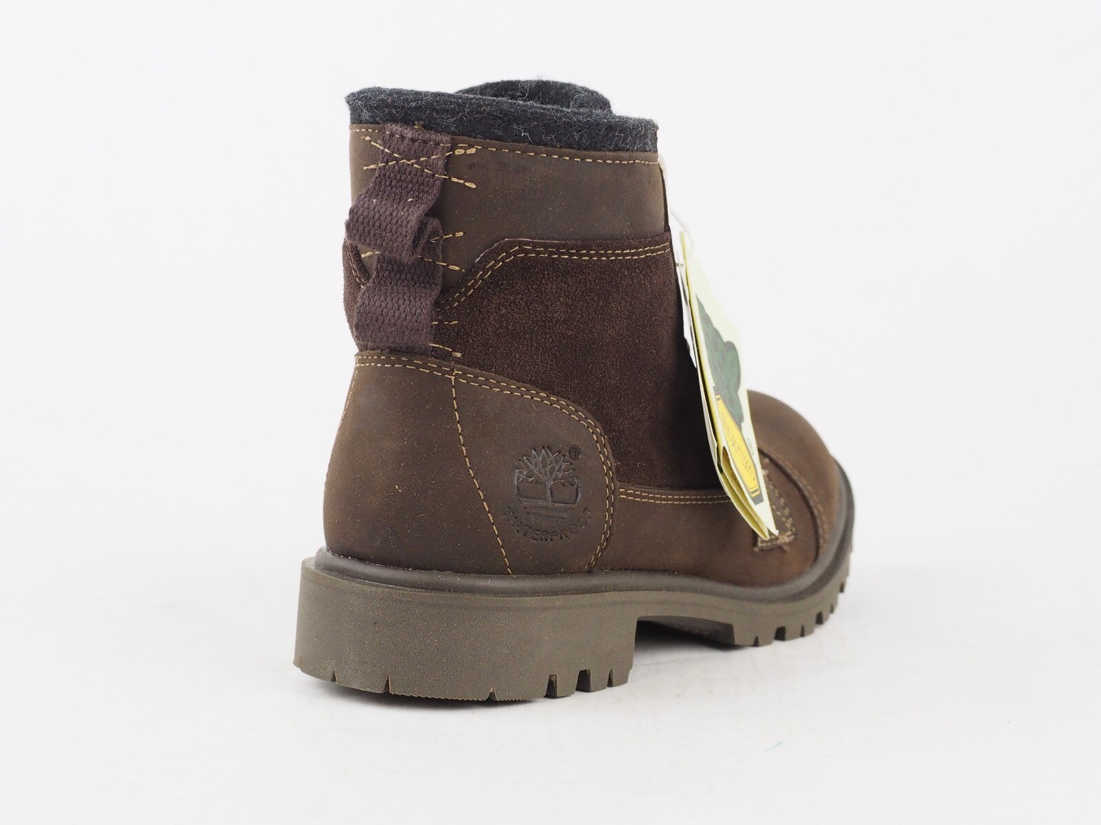 Boys Timberland STRBRDG 2876R Brown Leather Lace Up Winter Shoes Chukka Boots