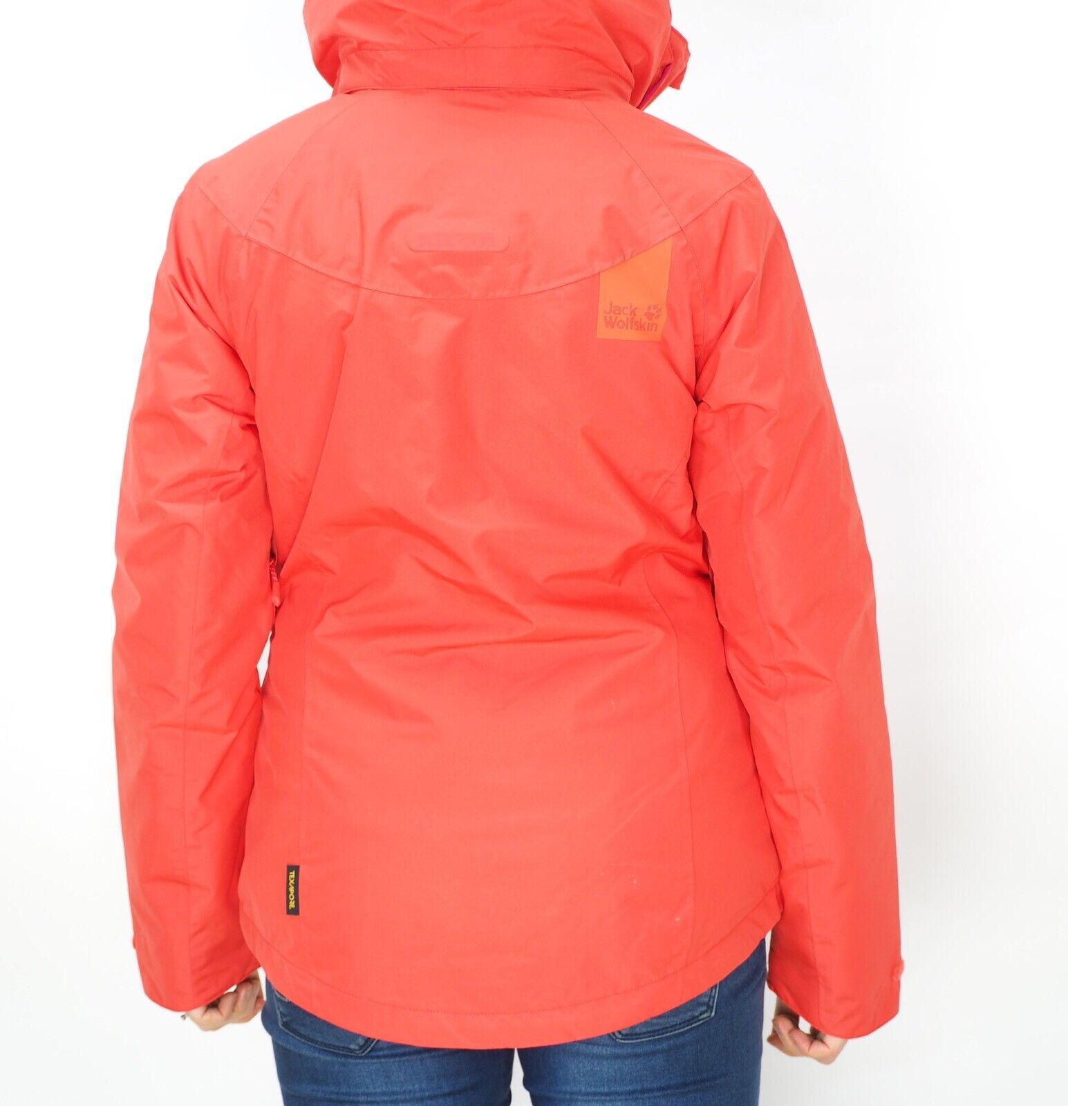 Womens Jack Wolfskin Good Alpine 1111631 Orange Coral Zip Up Waterproof Jacket