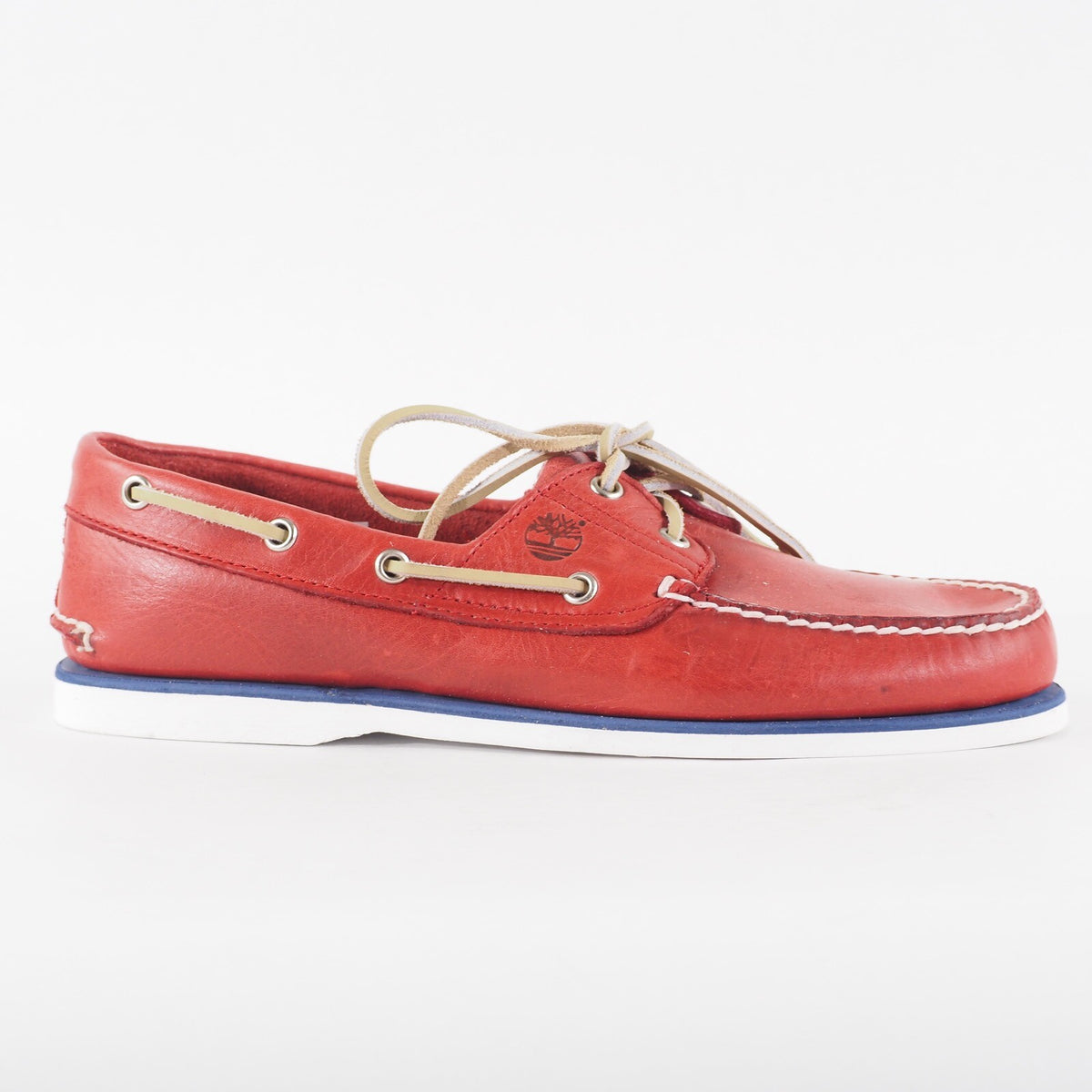 Mens Timberland Classic 2 Eyed 6829B Medium Red Leather Lace Casual Boat Shoes