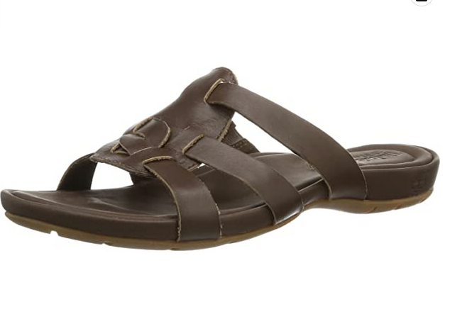 Womens Timberland Pleasant 8048A Brown Leather Sliders Casual Summer Sippers