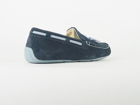 Youths Timberland Baldaci Driver 31737 Navy Leather Girls Slip On Shoes 