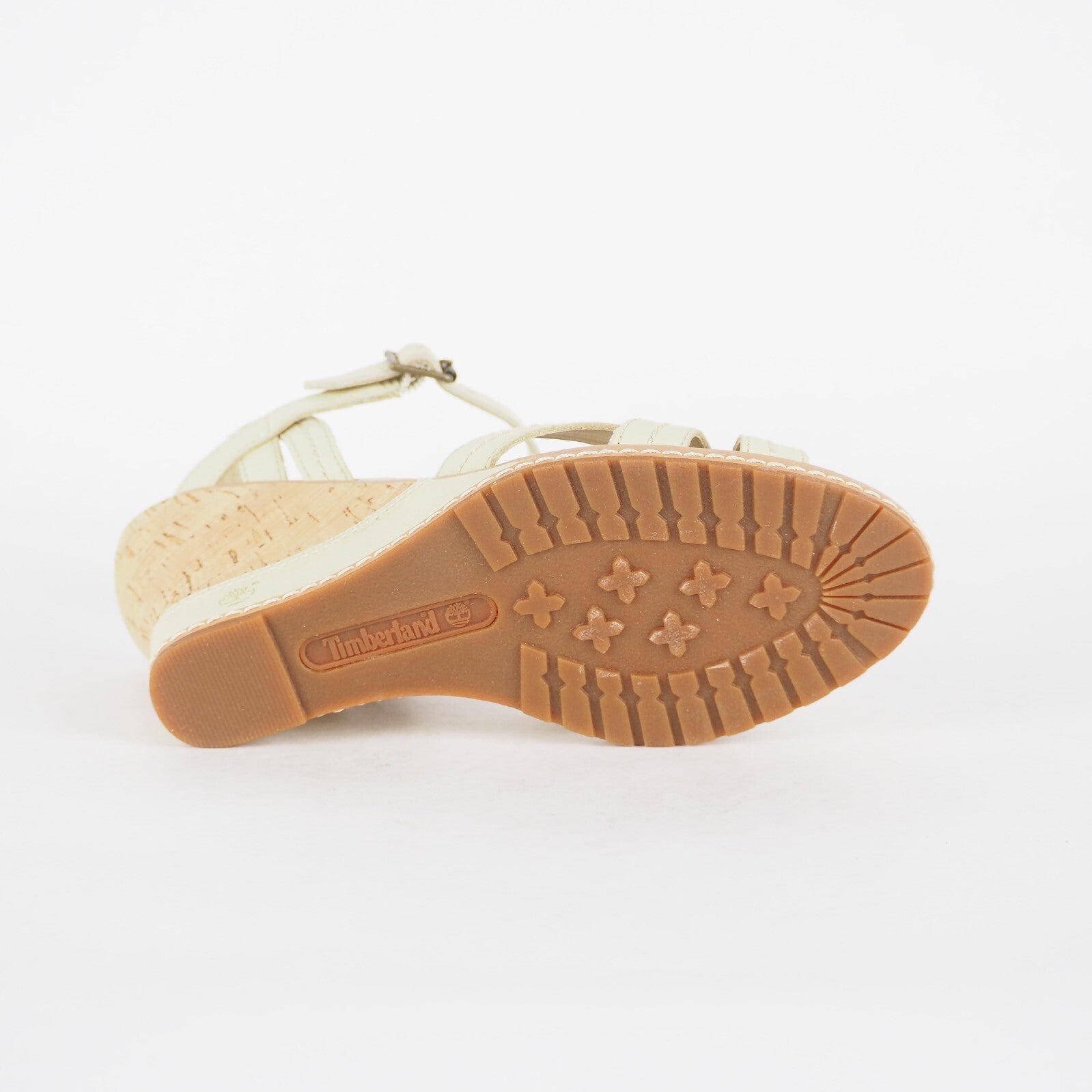 Womens Timberland Maeslin 8045R Beige Leather Summer Shoes Wedge Strappy Sandals