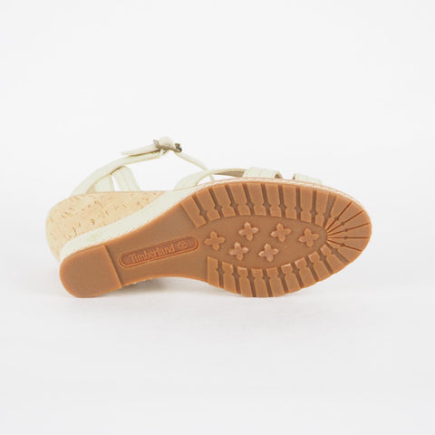 Womens Timberland Maeslin 8045R Beige Leather Summer Shoes Wedge Strappy Sandals