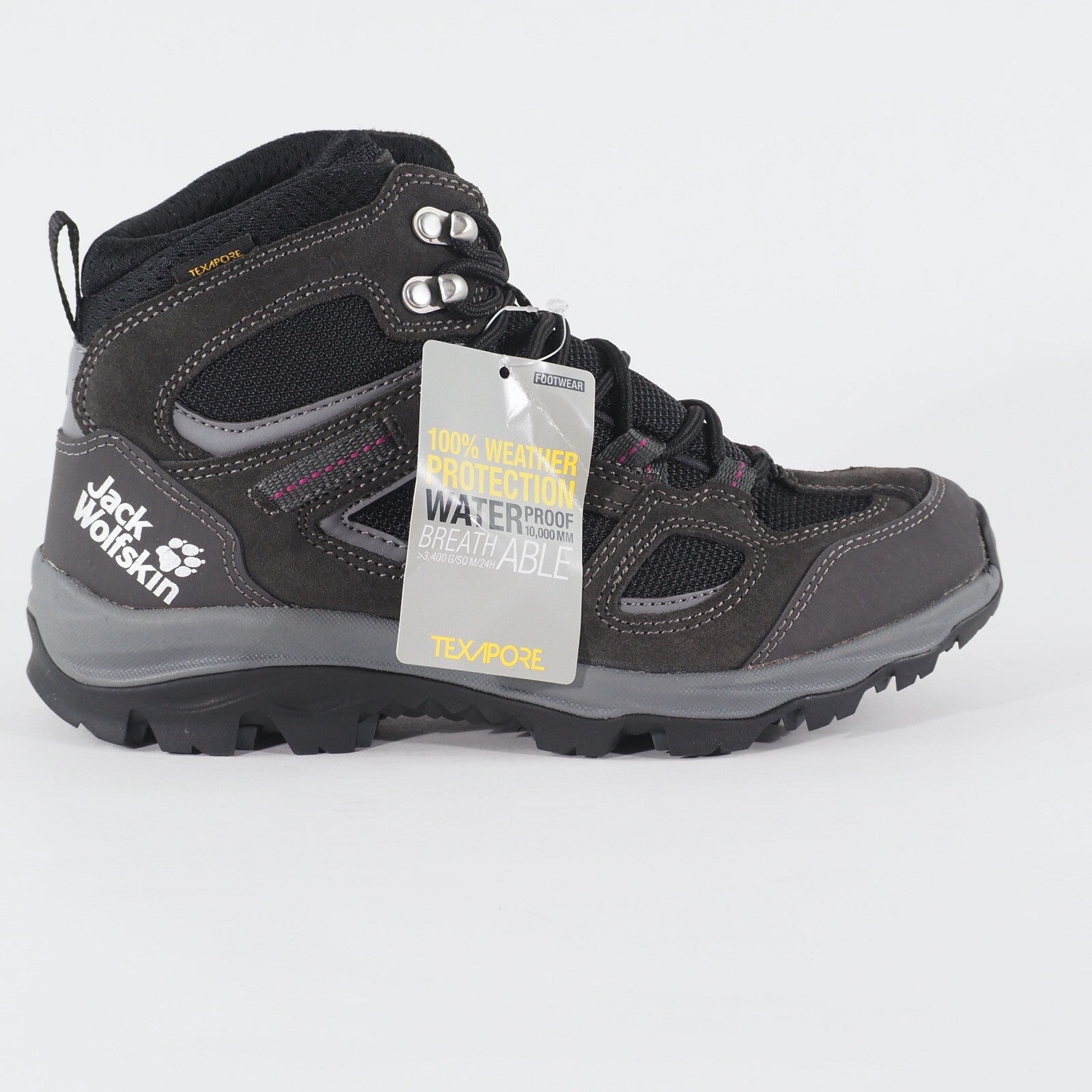 Womens Jack Wolfskin Vojo3 Texapore Grey Leather Hiking Walking Waterproof Boots