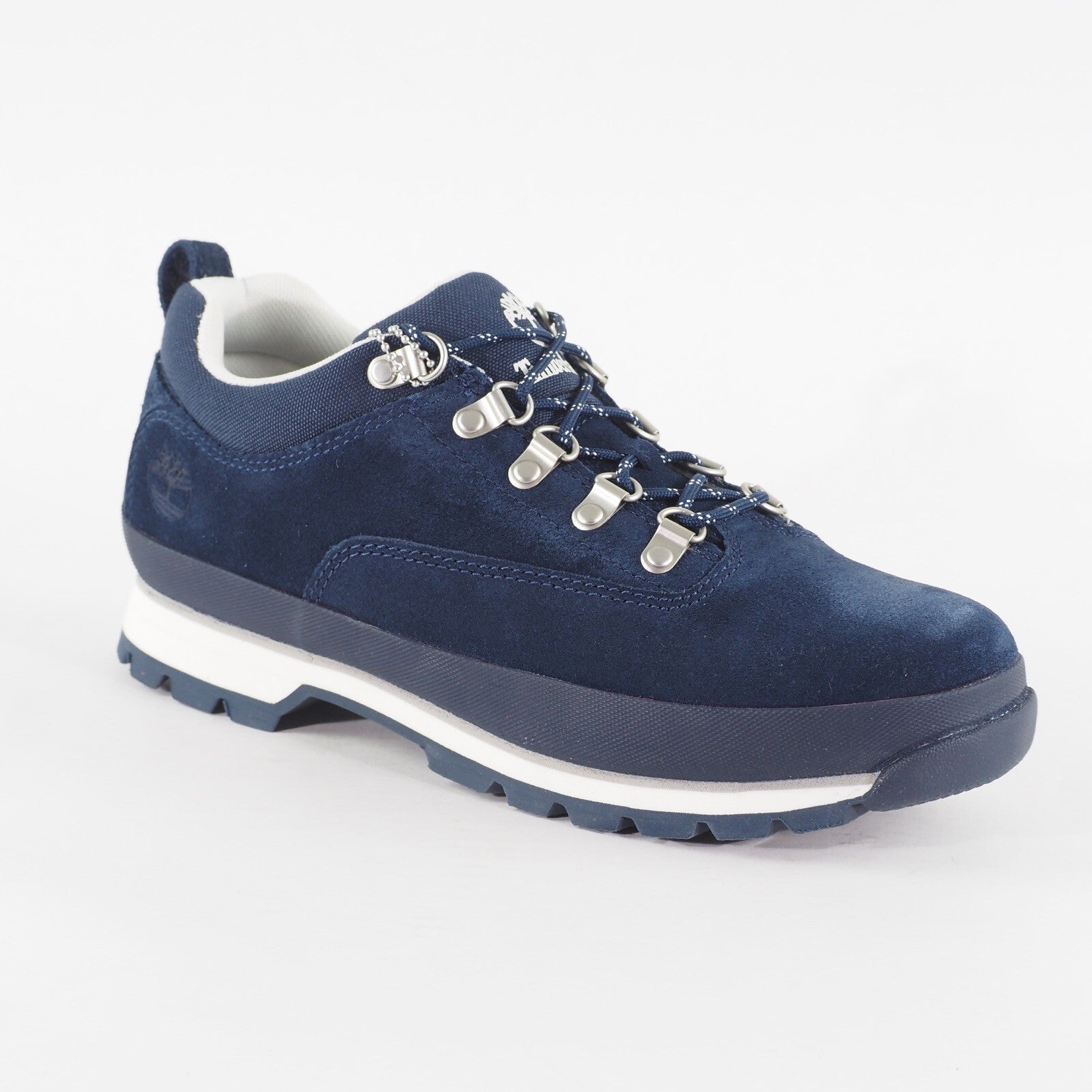 Mens Timberland Euro Hiker Low A689K Navy Leather Lace Up Hiking Walking Shoes