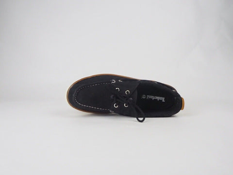Mens Timberland Hookset Handcrafted Black 2 Eye A17PT Canvas Lace Up Boat Shoes